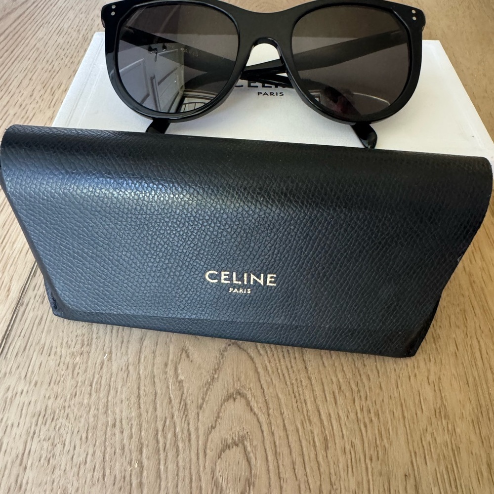 Celine Black Sunglasses with Textured Case